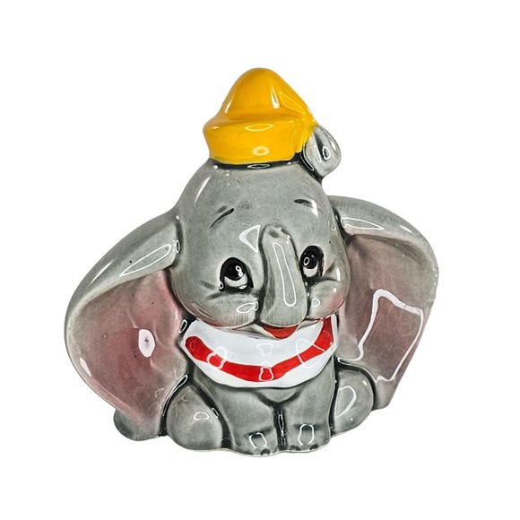 Vintage Disney Dumbo Figurine Japan Sitting Trunk Up Lucky - Picture 3 of 8